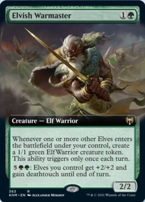 Elvish Warmaster (Extended Art) (Kaldheim) Light Play Foil