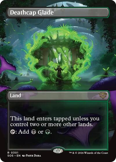 Deathcap Glade (Borderless) (Secrets of Strixhaven) Light Play Foil