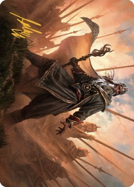 Hazezon, Shaper of Sand Art Card (Gold-Stamped Signature) (Art Series: Dominaria United) Near Mint