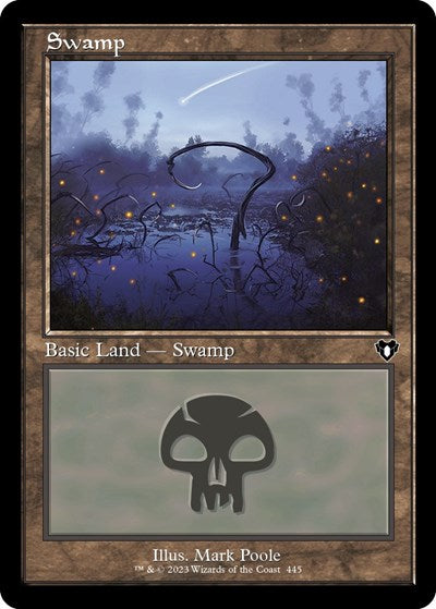 Swamp (445) (Retro Frame) (Commander Masters) Light Play Foil