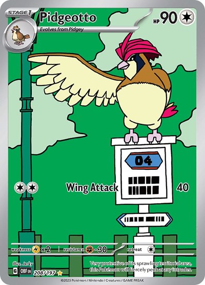 Pidgeotto - 208 (Scarlet and  Violet: Obsidian Flames) Near Mint Holofoil