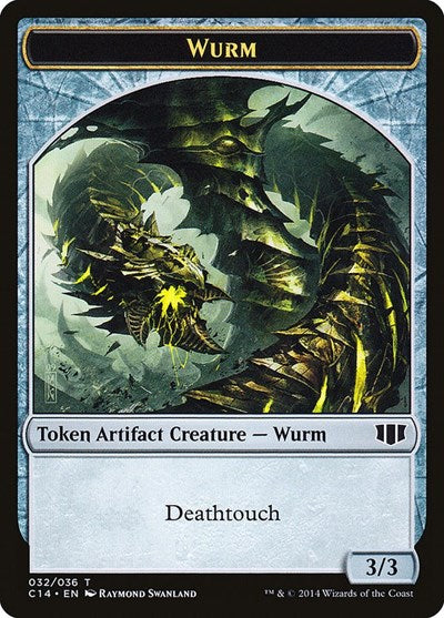 Wurm (Deathtouch) / Goat Double-sided Token (Commander 2014) Heavy Play