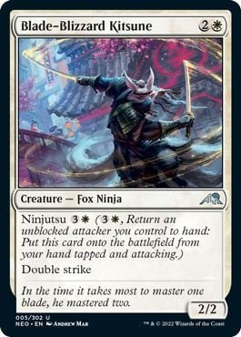 Blade-Blizzard Kitsune (Kamigawa: Neon Dynasty) Light Play Foil