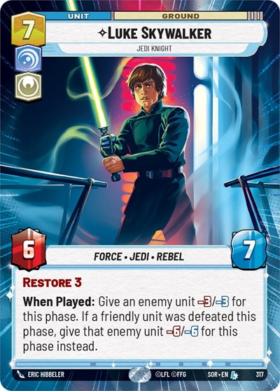 Luke Skywalker Jedi Knight (Hyperspace) (Spark of Rebellion) Near Mint Foil