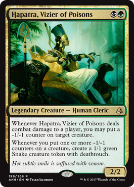 Hapatra, Vizier of Poisons (Amonkhet) Light Play Foil