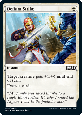 Defiant Strike (Magic 2021 Core Set) Light Play Foil