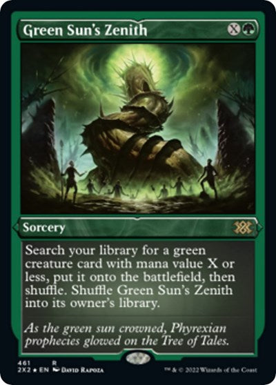 Green Sun's Zenith (Foil Etched) (Double Masters 2022) Light Play Foil