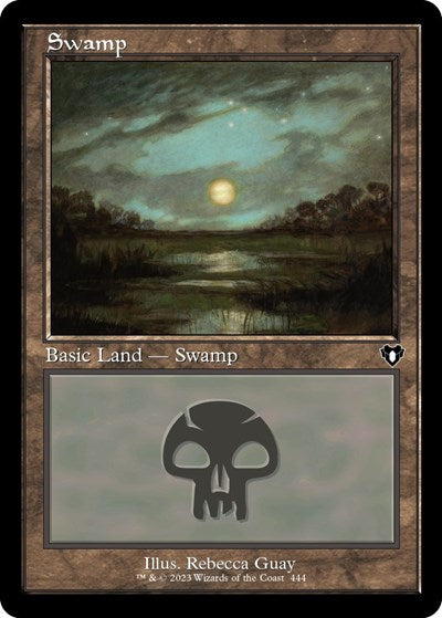Swamp (444) (Retro Frame) (Commander Masters) Heavy Play