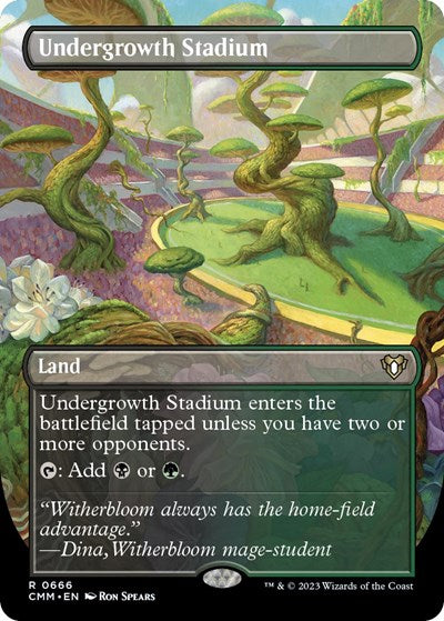 Undergrowth Stadium (Borderless) (Commander Masters) Light Play Foil