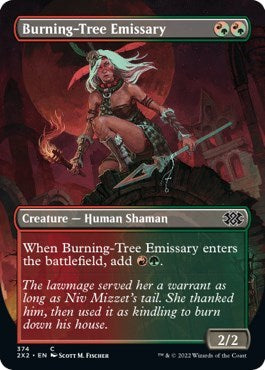 Burning-Tree Emissary (Borderless) (Double Masters 2022) Light Play