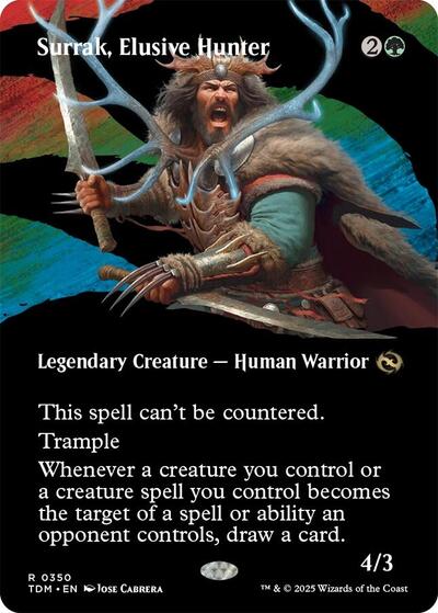 Surrak, Elusive Hunter (Borderless) (Tarkir: Dragonstorm) Light Play