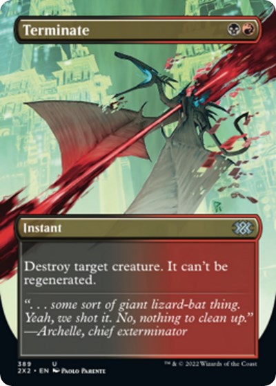 Terminate (Borderless) (Double Masters 2022) Light Play Foil