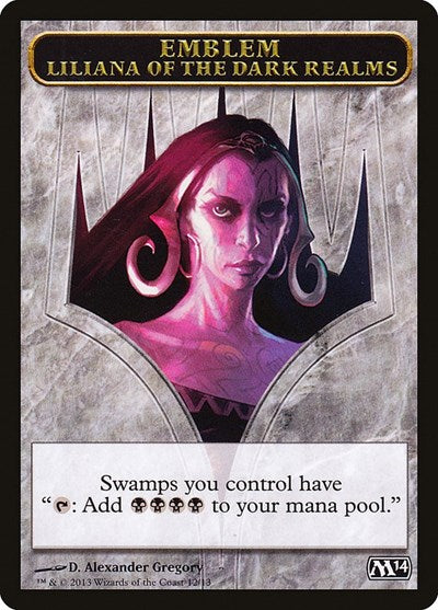 Emblem - Liliana of the Dark Realms (Magic 2014 (M14)) Medium Play