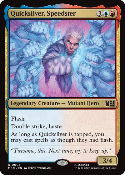 Quicksilver, Speedster (Surge Foil) (Commander: Marvel Super Heroes) Near Mint Foil