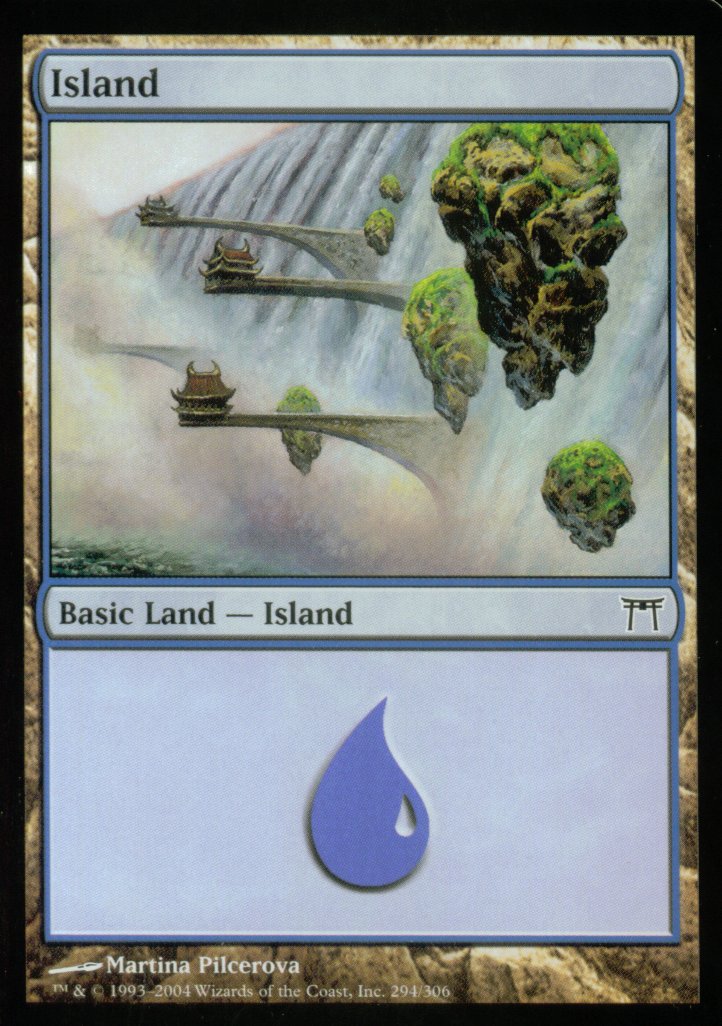 Island (294) (Champions of Kamigawa) Medium Play Foil