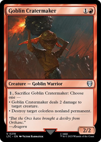 Goblin Cratermaker (Commander: The Lord of the Rings: Tales of Middle-earth) Light Play
