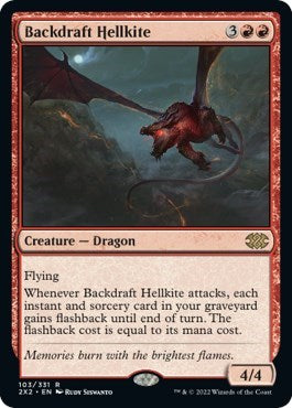 Backdraft Hellkite (Double Masters 2022) Light Play Foil