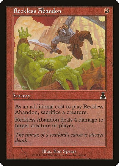 Reckless Abandon (Urza's Destiny) Light Play
