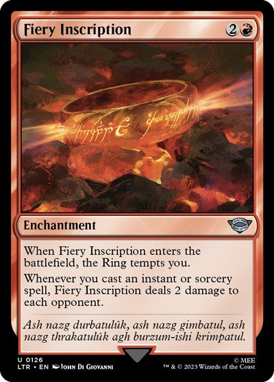 Fiery Inscription (Universes Beyond: The Lord of the Rings: Tales of Middle-earth) Medium Play Foil