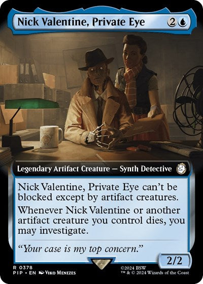 Nick Valentine, Private Eye (Extended Art) (Universes Beyond: Fallout) Light Play Foil