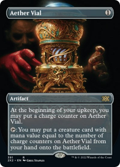 Aether Vial (Borderless) (Double Masters 2022) Medium Play