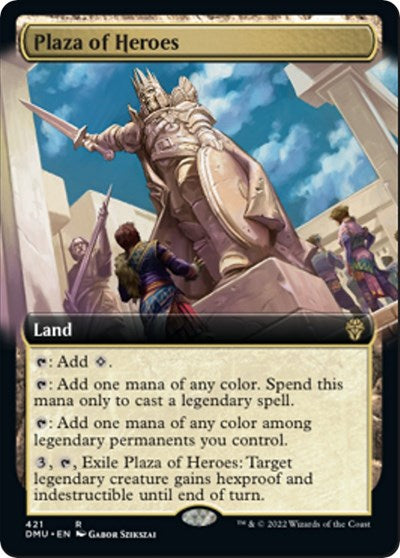 Plaza of Heroes (Extended Art) (Dominaria United) Medium Play