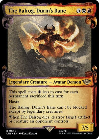 The Balrog, Durin's Bane (Showcase Scrolls) (Universes Beyond: The Lord of the Rings: Tales of Middle-earth) Light Play Foil
