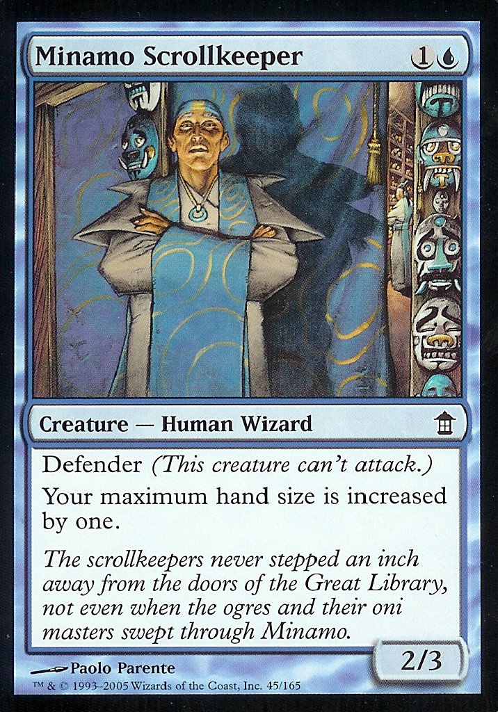 Minamo Scrollkeeper (Saviors of Kamigawa) Medium Play Foil