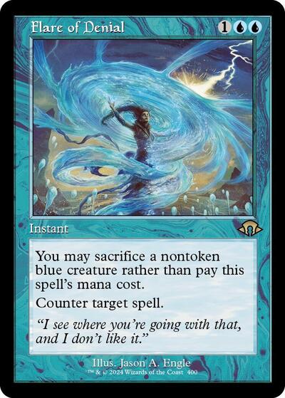 Flare of Denial (Retro Frame) (Modern Horizons 3) Light Play Foil