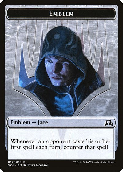 Emblem - Jace, Unraveler of Secrets (Shadows Over Innistrad) Light Play