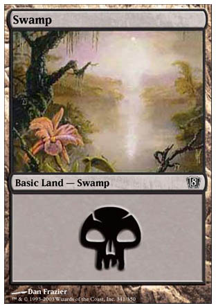 Swamp (341) (8th Edition) Heavy Play