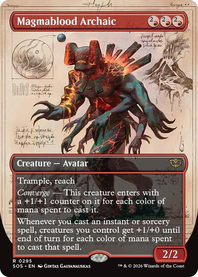 Magmablood Archaic (Borderless) (Secrets of Strixhaven) Light Play Foil