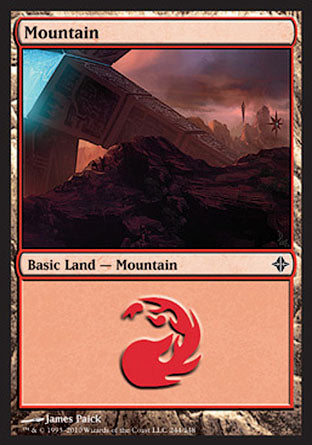 Mountain (244) (Rise of the Eldrazi) Light Play Foil