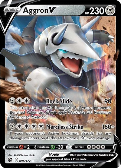 Aggron V (SWSH09: Brilliant Stars) Light Play Holofoil