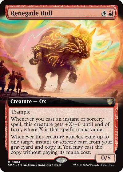 Renegade Bull (Extended Art) (Commander: Secrets of Strixhaven) Light Play
