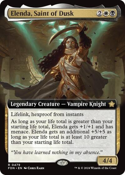 Elenda, Saint of Dusk (Extended Art) (Foundations) Light Play Foil