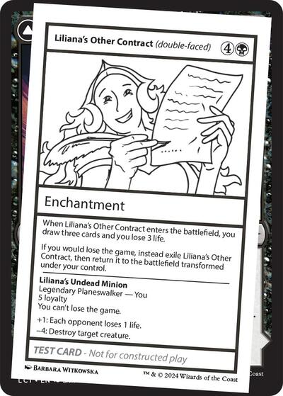 Liliana's Other Contract (double-faced) (Mystery Booster 2 Playtest Cards) Medium Play