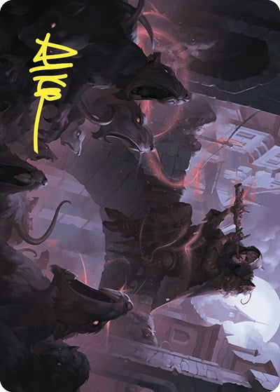 Gnawing Crescendo Art Card (Gold-Stamped Signature) (Art Series: Wilds of Eldraine) Near Mint