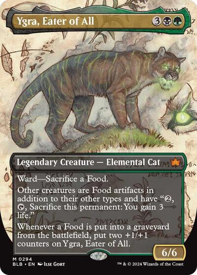 Ygra, Eater of All (Borderless) (Bloomburrow) Light Play Foil