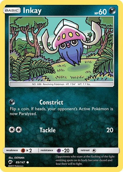 Inkay (SM - Burning Shadows) Near Mint Reverse Holofoil