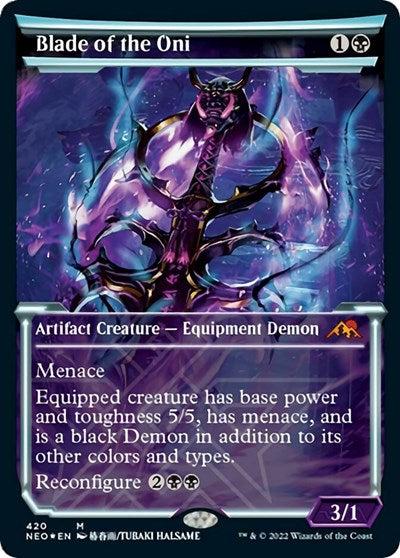 Blade of the Oni (Foil Etched) (Kamigawa: Neon Dynasty) Light Play Foil