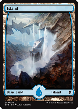 Island (257) (Full Art) (Battle for Zendikar) Medium Play Foil