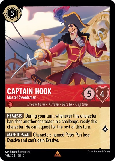 Captain Hook - Master Swordsman (Into the Inklands) Near Mint Cold Foil