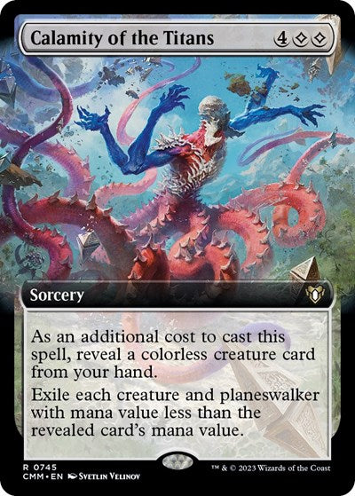 Calamity of the Titans (Extended Art) (Commander Masters) Light Play