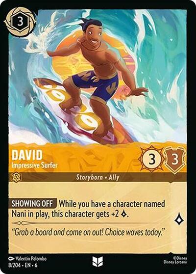 David - Impressive Surfer (Azurite Sea) Near Mint Cold Foil