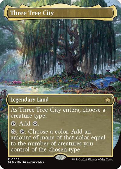 Three Tree City (Borderless) (0338) (Bloomburrow) Near Mint Foil