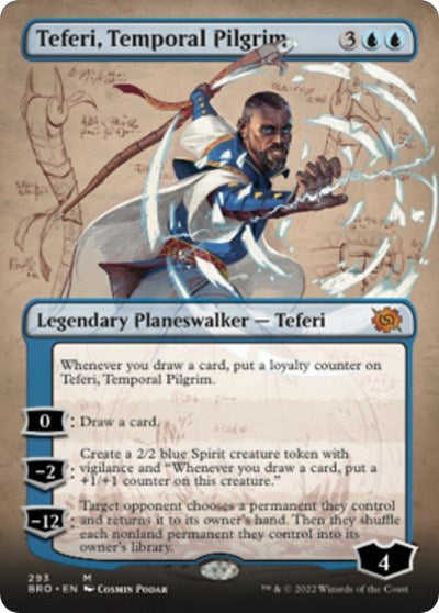 Teferi, Temporal Pilgrim (Borderless) (The Brothers' War) Light Play Foil