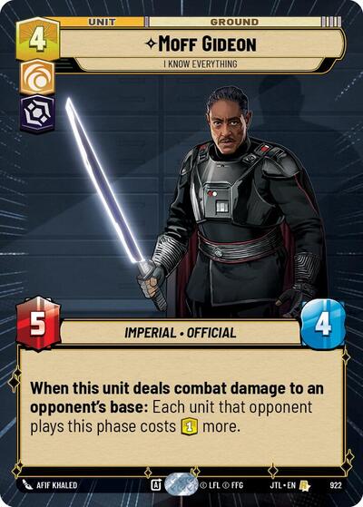 Moff Gideon I Know Everything (Hyperspace Foil) (Jump to Lightspeed) Near Mint Foil