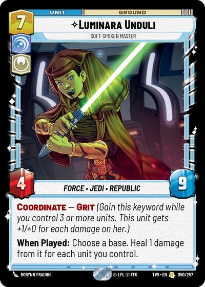 Luminara Unduli Soft-Spoken Master (Twilight of the Republic) Near Mint Foil