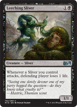 Leeching Sliver (Magic 2015 Core Set) Light Play Foil
